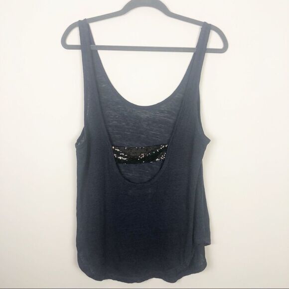 PATTERSON J KINCAID | Navy Sequin Accent Tank M - Picture 3 of 6